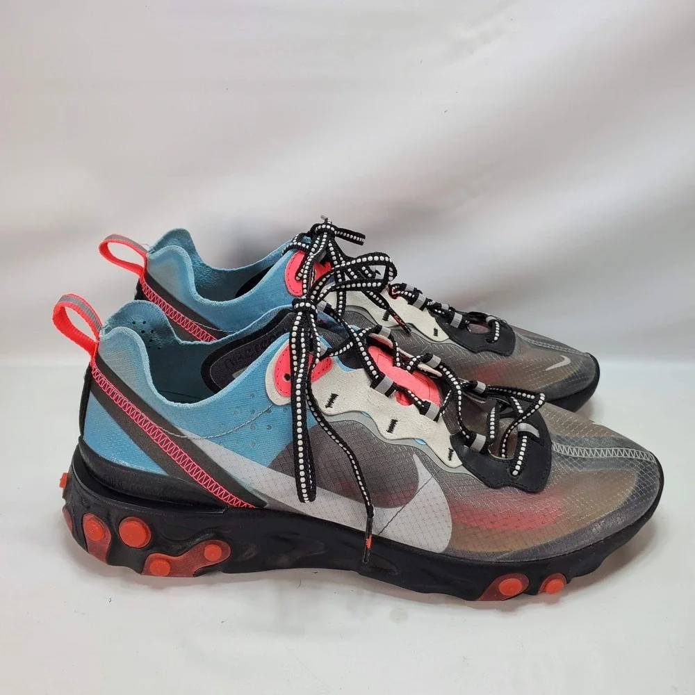 NIKE React Element 87 Solar Red Mens Size 10 Sneakers AQ1090-006 4350‎